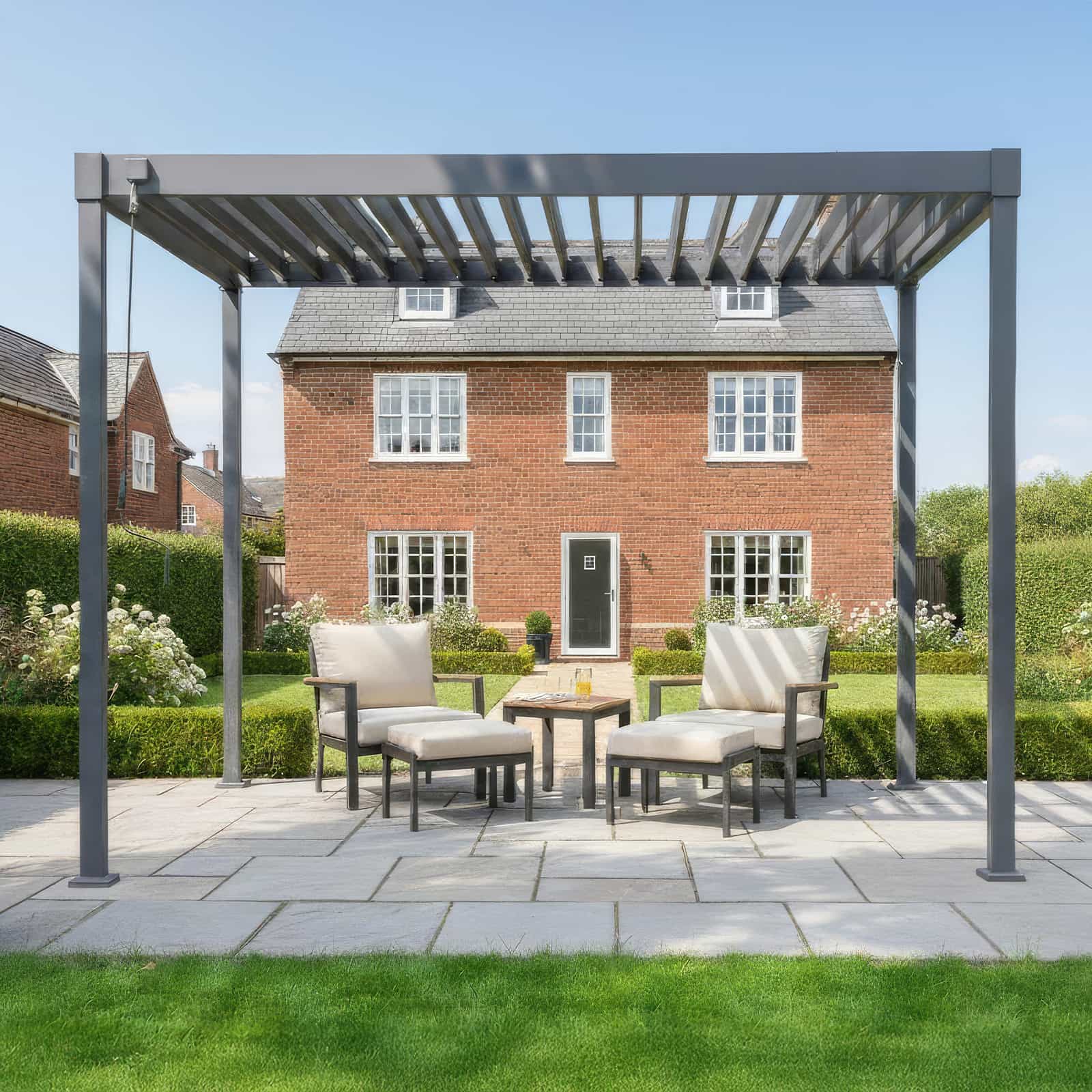 Nova - Luna Pergola - 3m x 3m Square - Grey