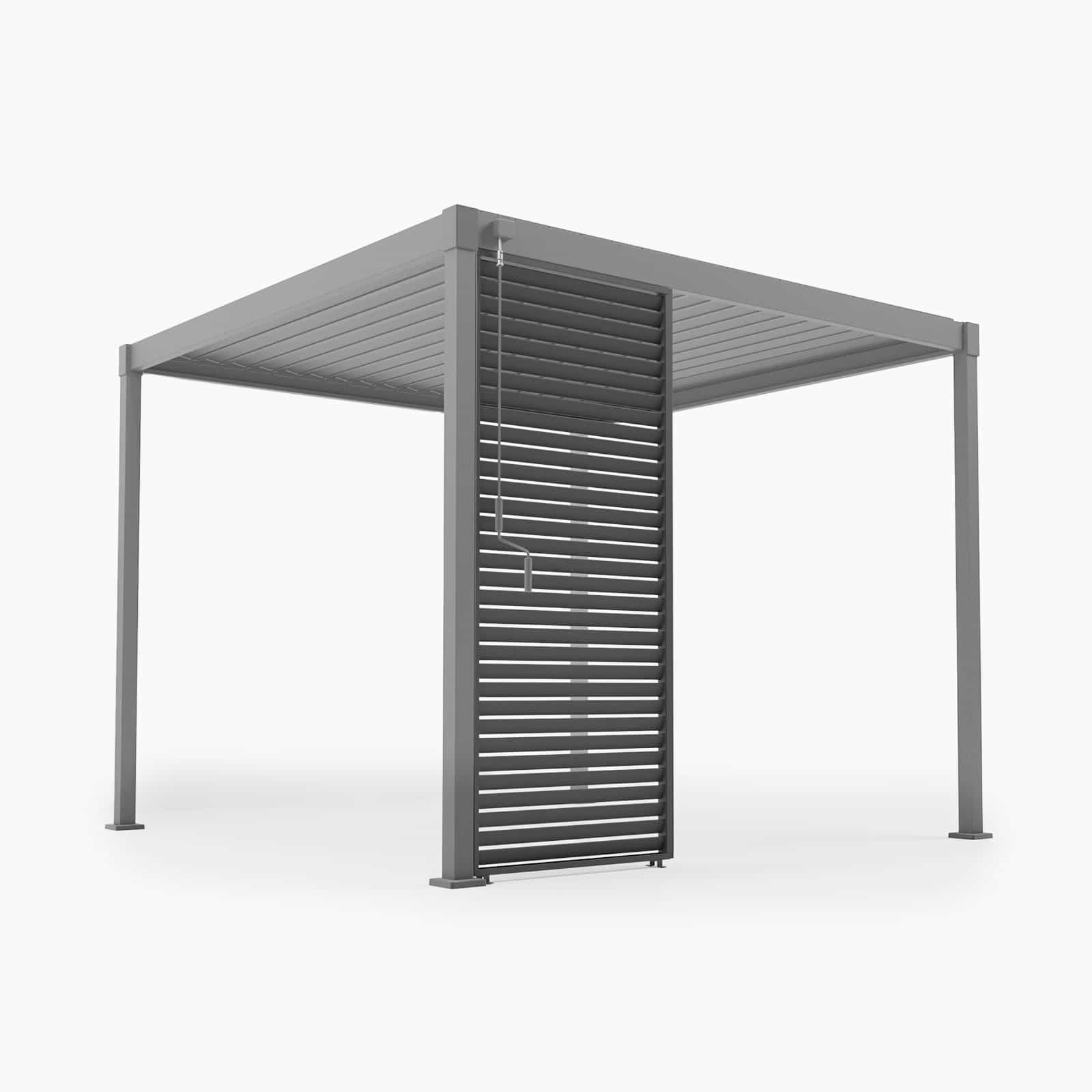 Nova - Luna 1.0 Fixed Louvre Side Wall Panel (Alu/Steel) - Grey