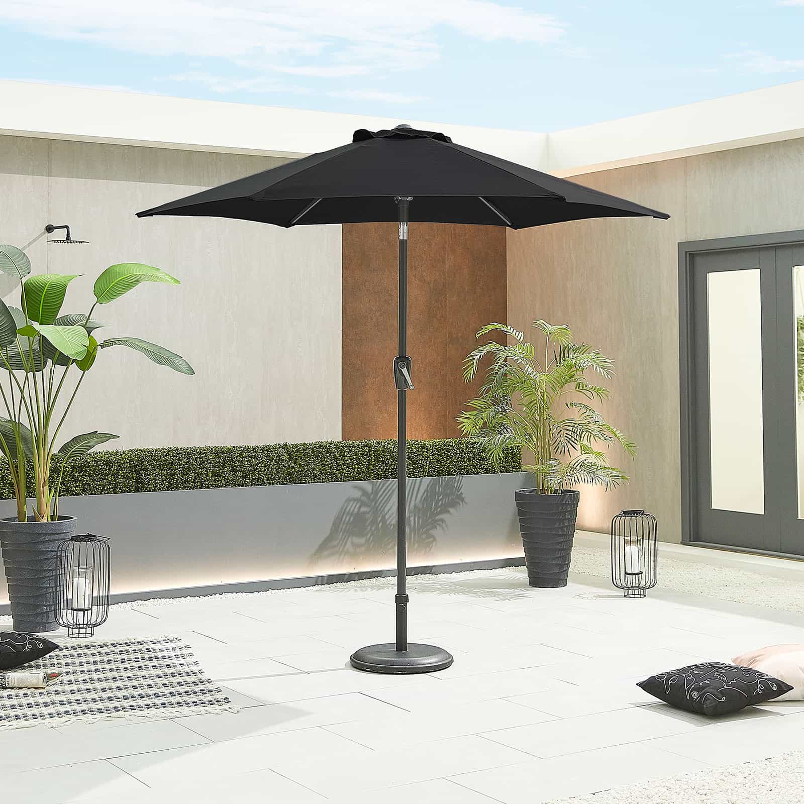 Nova - Lyra Aluminium Parasol - 2.4m Round - Black