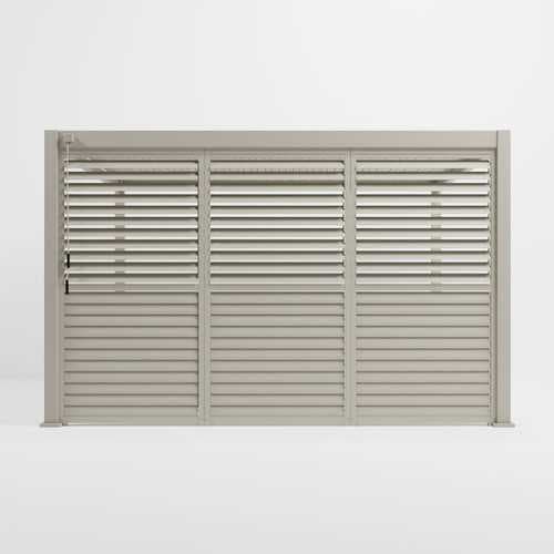 Nova - Titan Fixed Open/Close Manual Louvre Side Wall - 1.2m - Pebble
