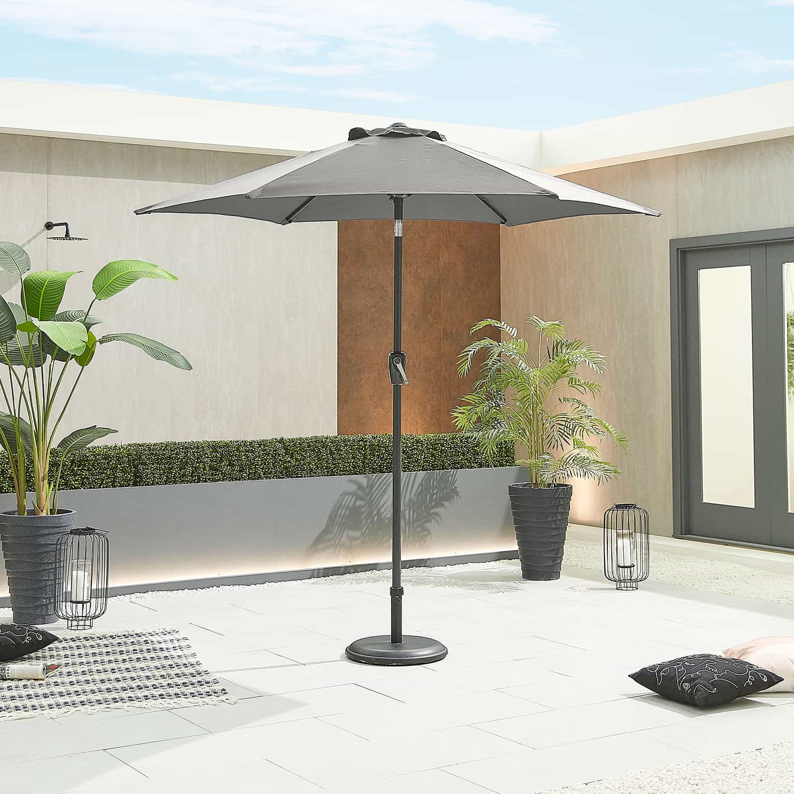 Nova - Lyra Aluminium Parasol - 2.4m Round - Grey