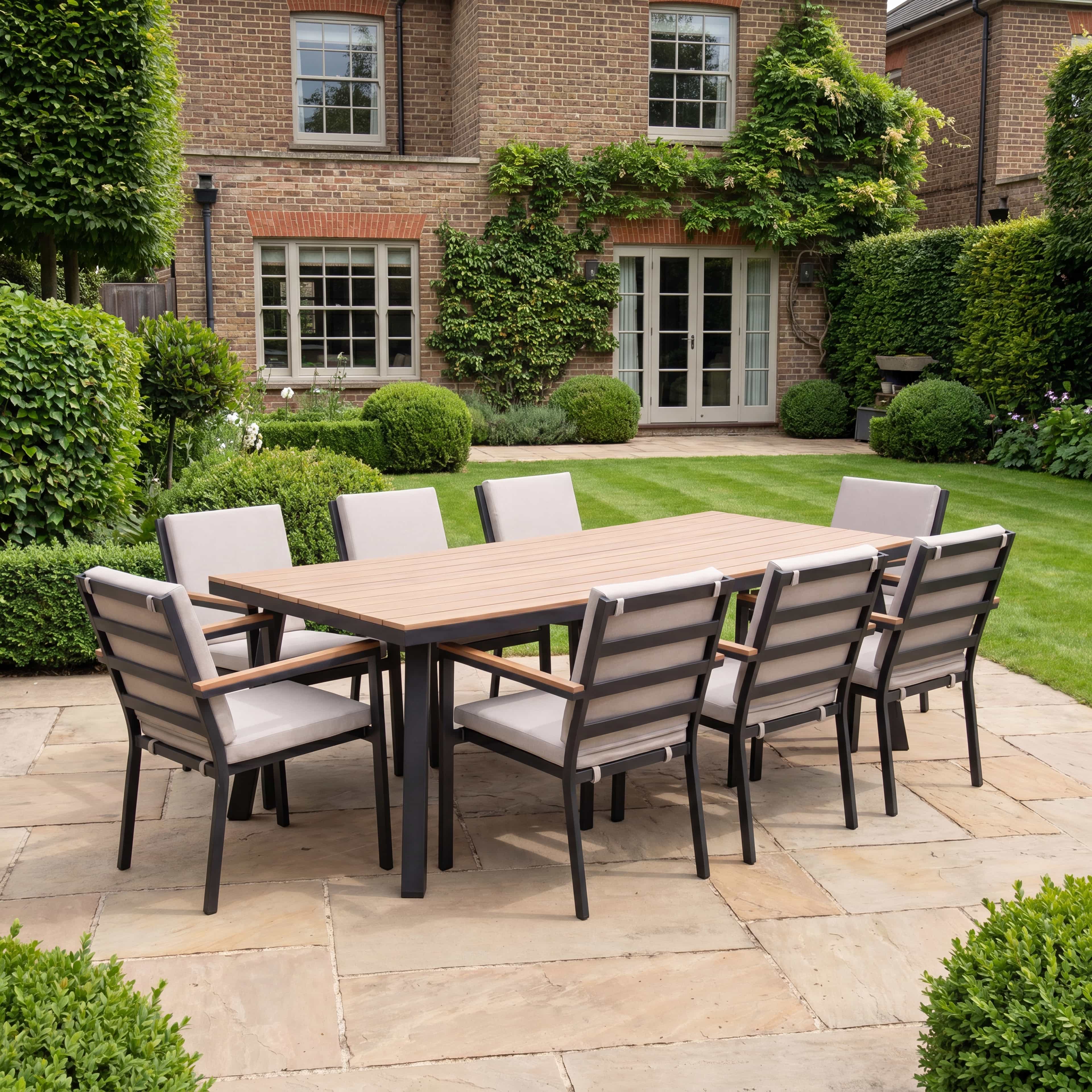Nova - Heidi 8 Seat Dining Set - 2.2 x 1.0m Rectangular Table