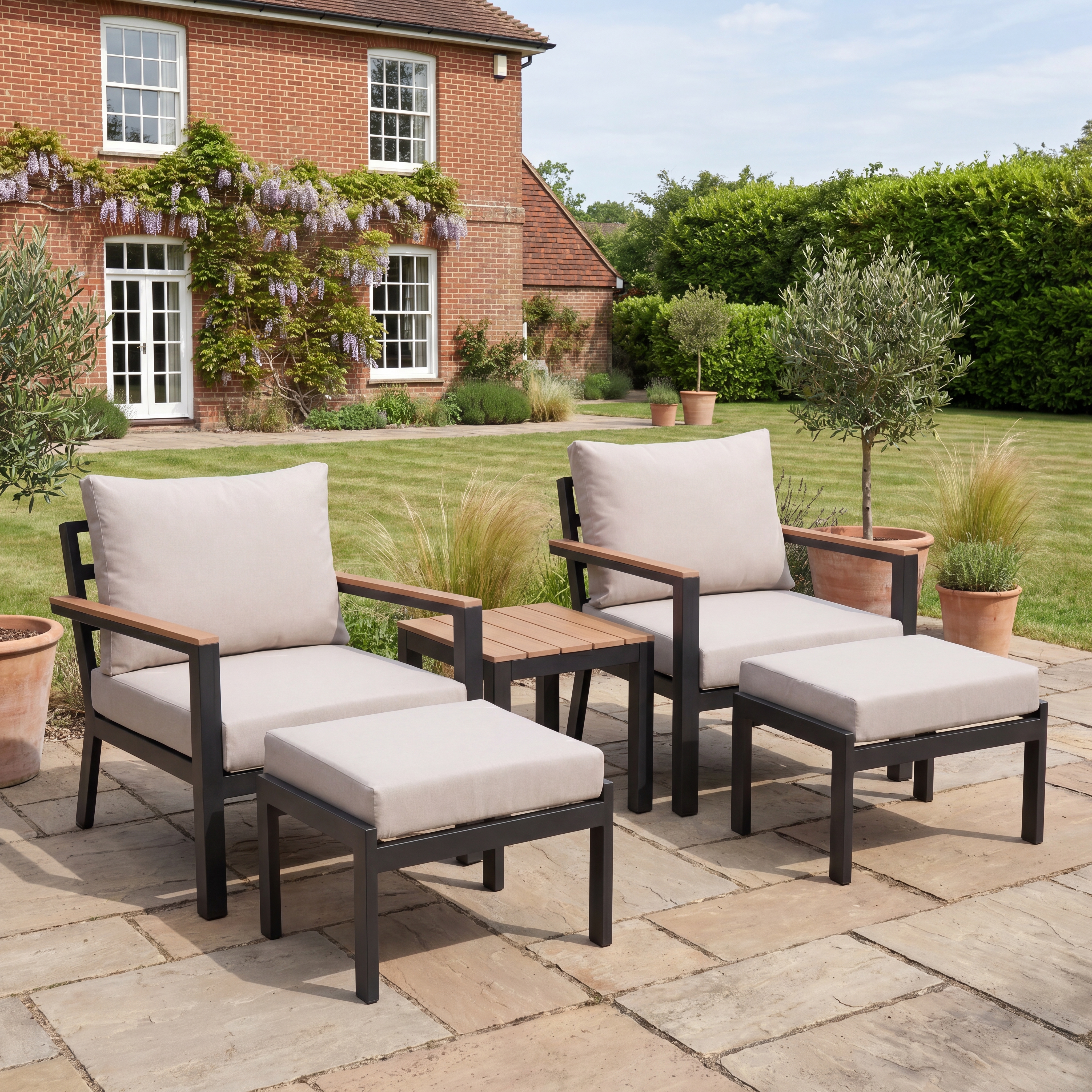 Nova - Heidi 5pc Lounging Set with Square Side Table