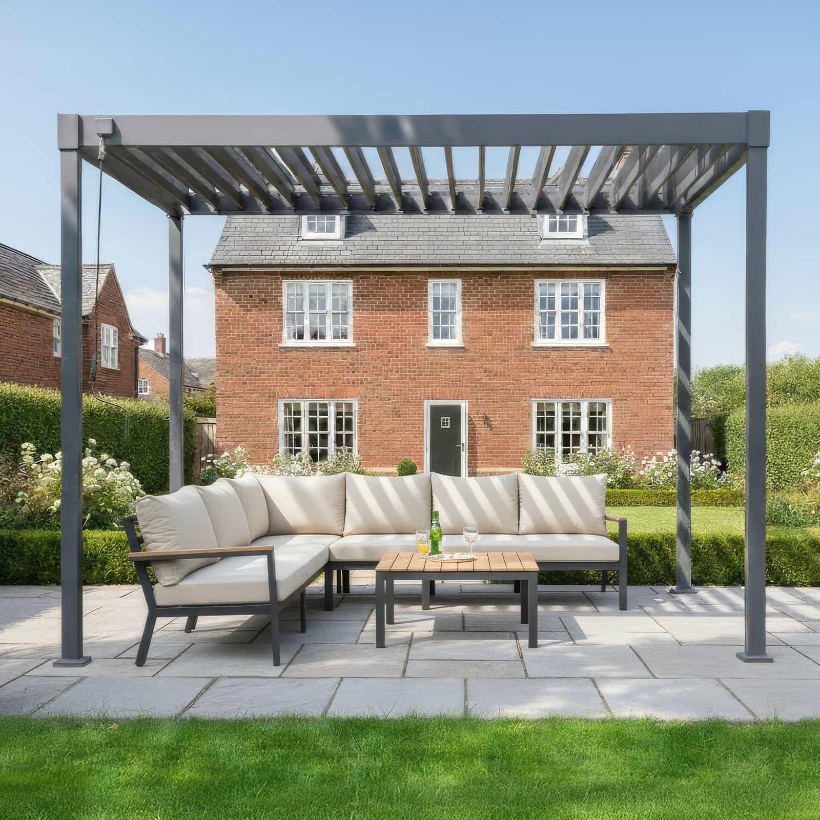 Nova - Luna Pergola - 3m x 2.4m Rectangular - Grey