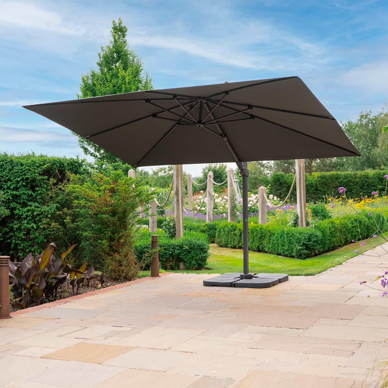 Nova - Zenith 3.6m x 2.7m Rectangular Cantilever Parasol - Grey