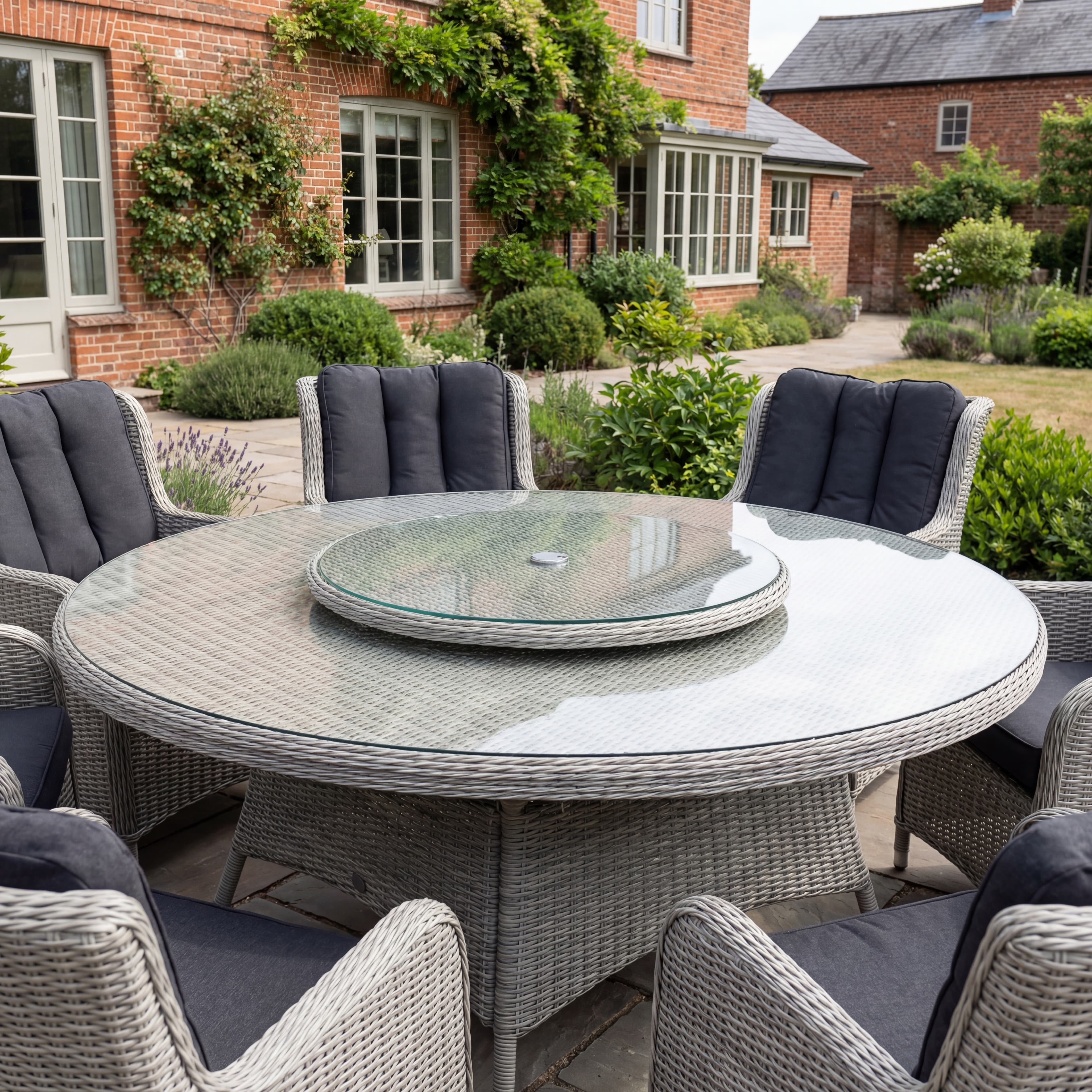 Nova - Avery Lazy Susan for 8 Seat Round Dining Sets - Ash Grey