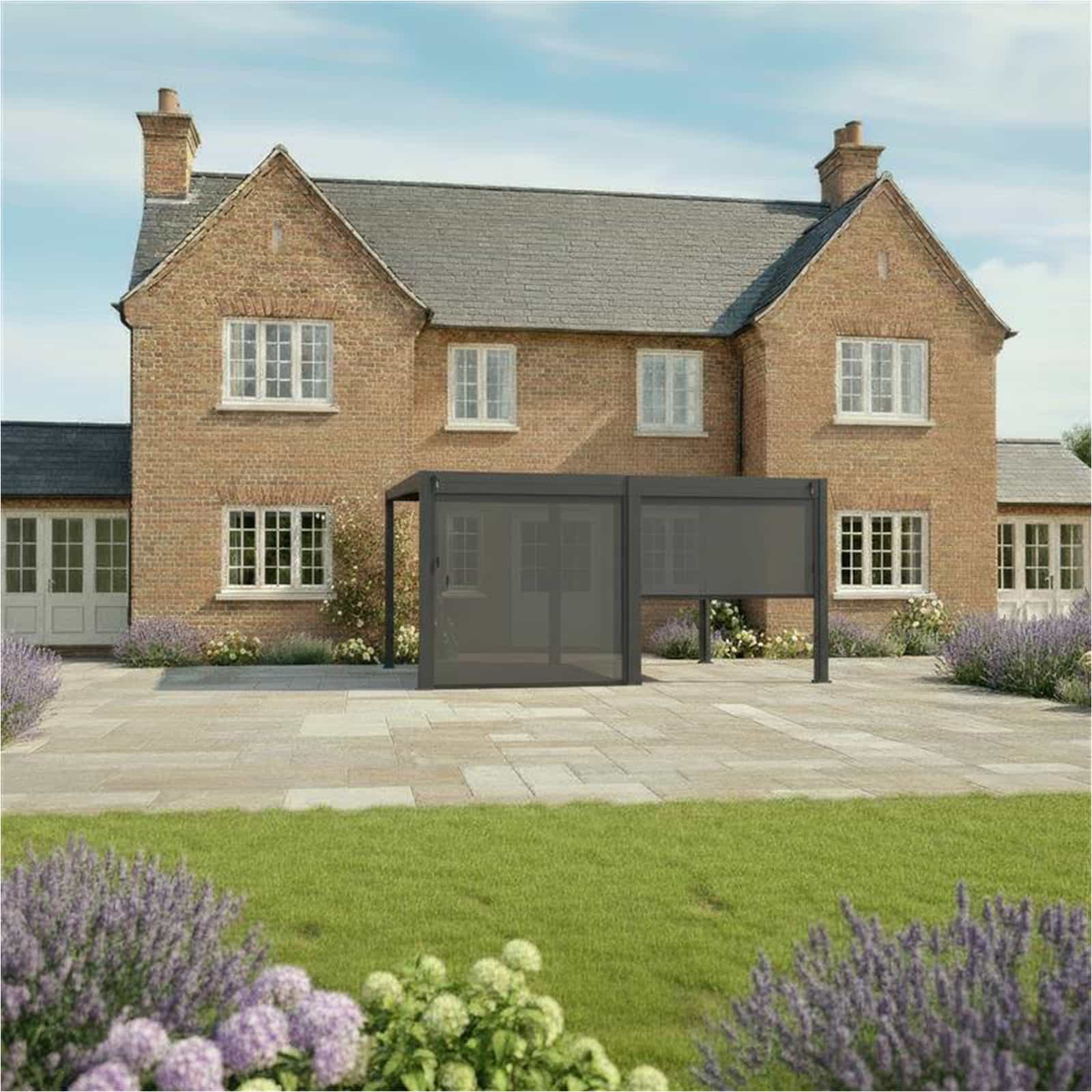Nova - 2.6m Pull Down Screen for Titan Pergolas - Grey